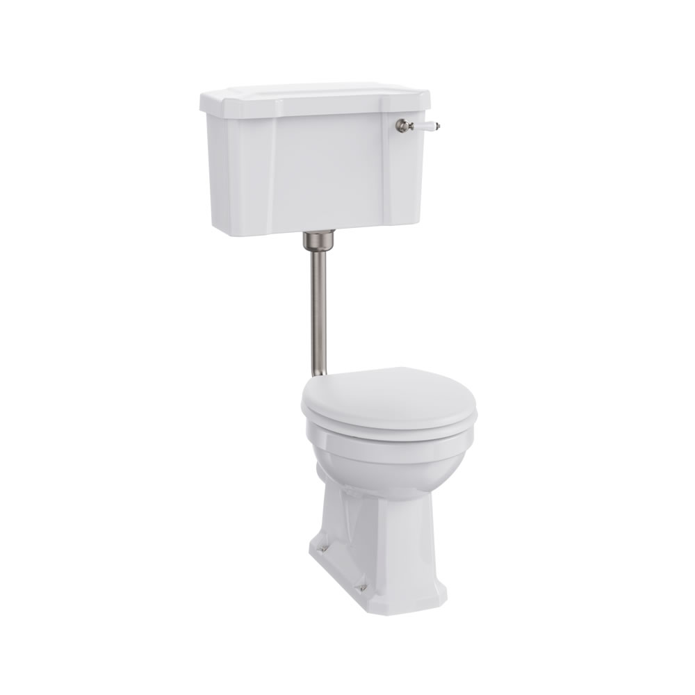 Standard low level WC with 520 lever cistern  brushed nickel